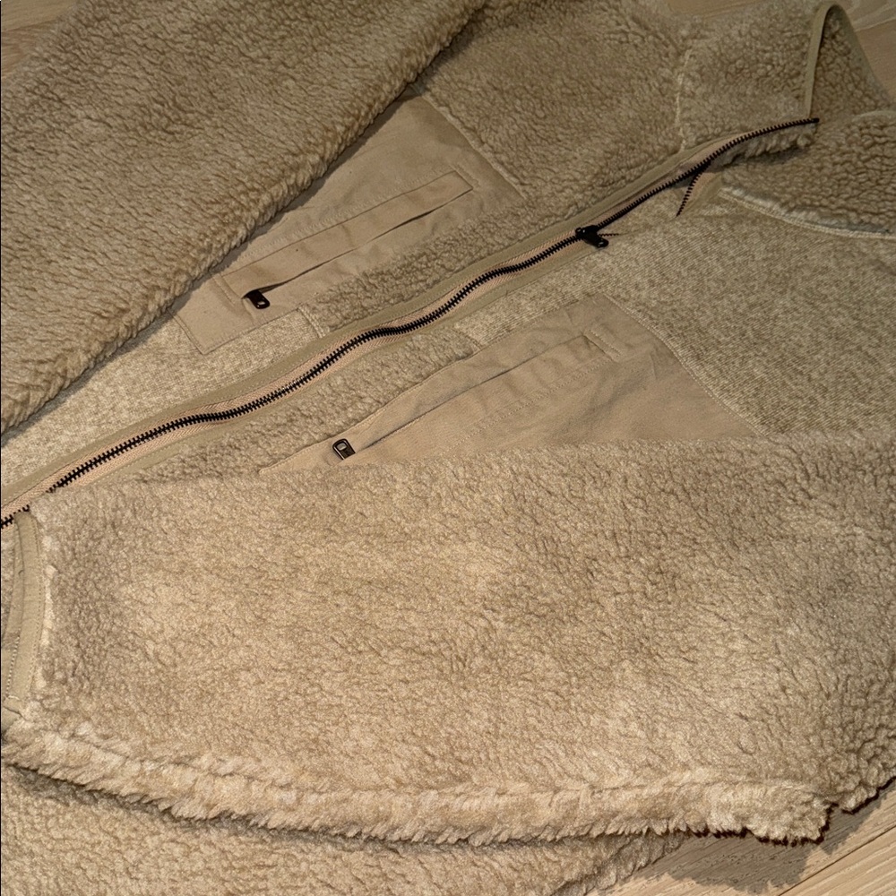 Todd Snyder Cream Sherpa Bomber Jacket - Picture 4 of 7